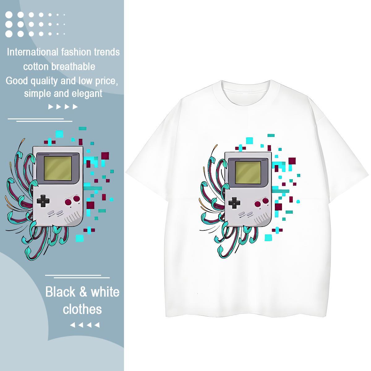 Unisex Womens Tshirts 230g 100% Cotton game Daily Outfit Women T Shirts Short sleeve Soft White Plus Size Wear