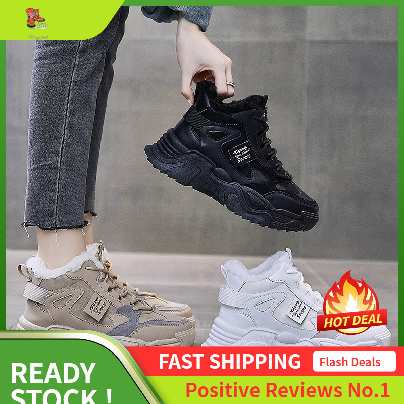 Ddmysports Plush High Top Dad For Women Winter New Korean Version Warm Sports Student Ins Cotton Shoes K OUTDOOR