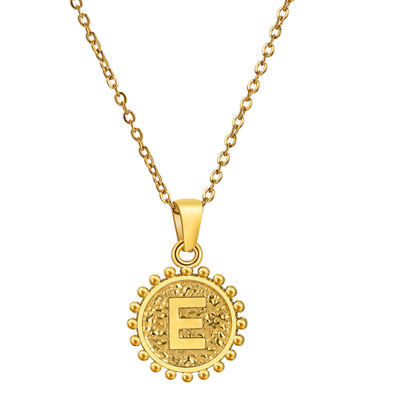 No Tarnish 18k Gold English Initial Name Necklace pendant Designer Jewelry Stainless Steel Alphabet Letter Love Heart Charm Necklaces for Women Gift F