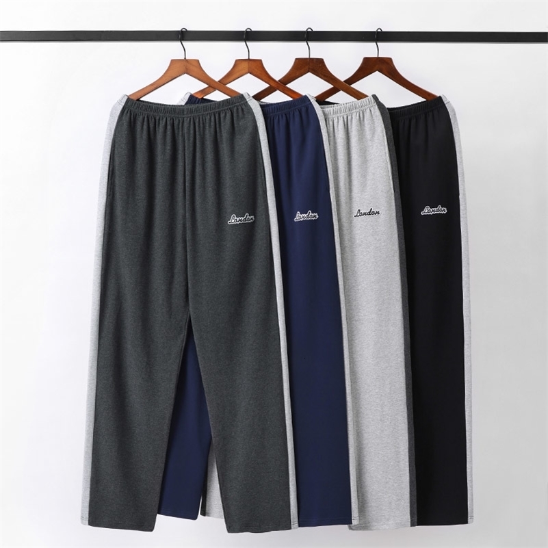 Mens pajamas summer cotton pants Japanese style simple elastic waist casual large size 5XL solid color mens pajamas 240828