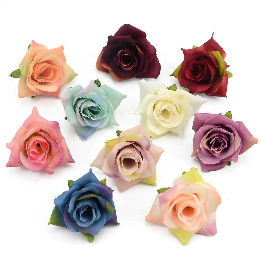 100PCS DIY Artificial White Rose Silk Flowers Head For Home Wedding Party Decoration Wreath Gift Box Scrapbooking Flowers 240829