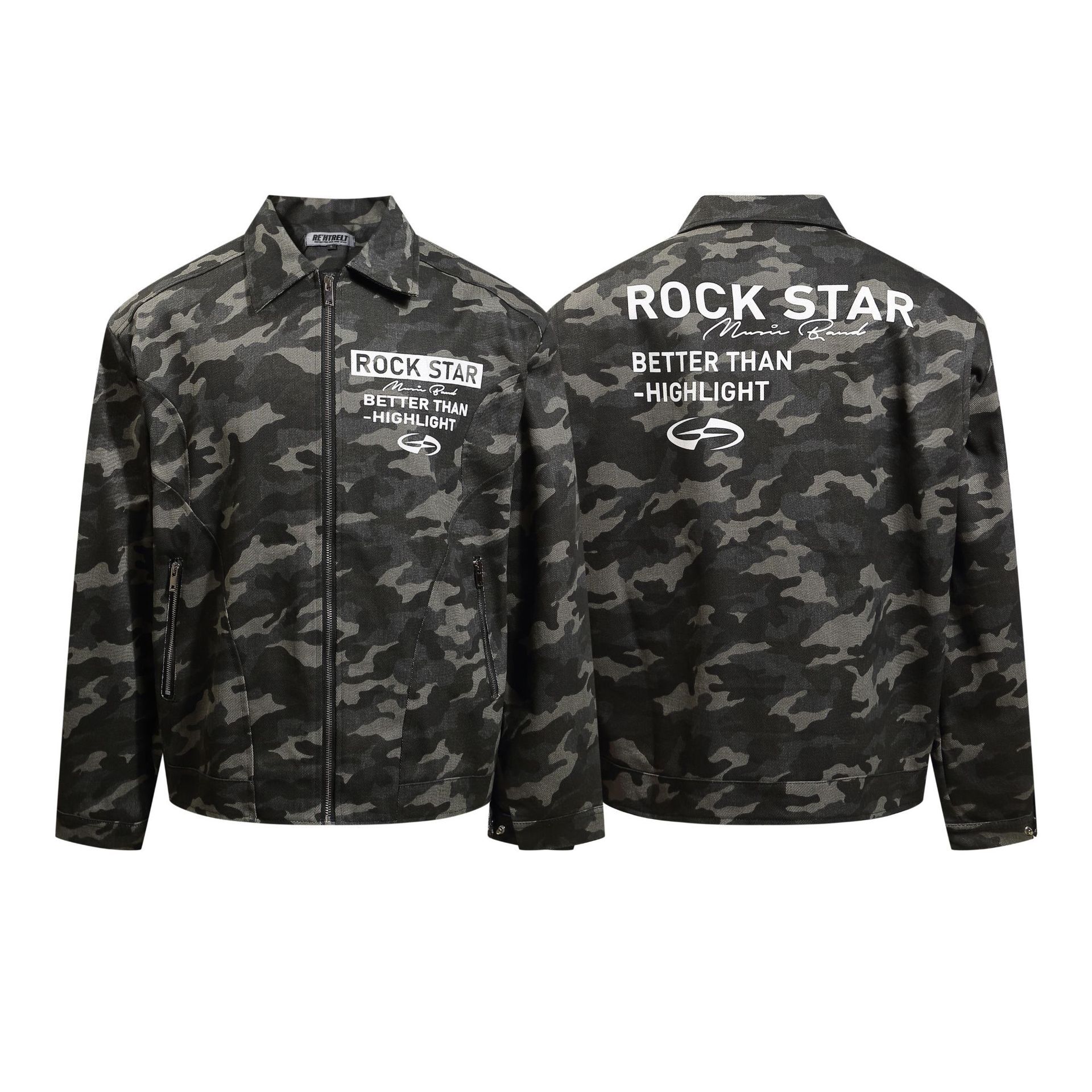 Autumn/winter New High Street American Vibe Camouflage Military Jacket Trendy Top