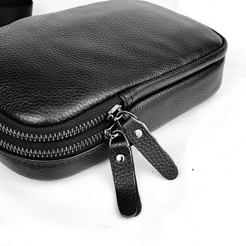 Mens Leather Small Crossbody Bag Shoulder Sling Bag Women Daypacks Chest Bag for Fishing Travel Hiking Backpacks Outdoor Sports 240829