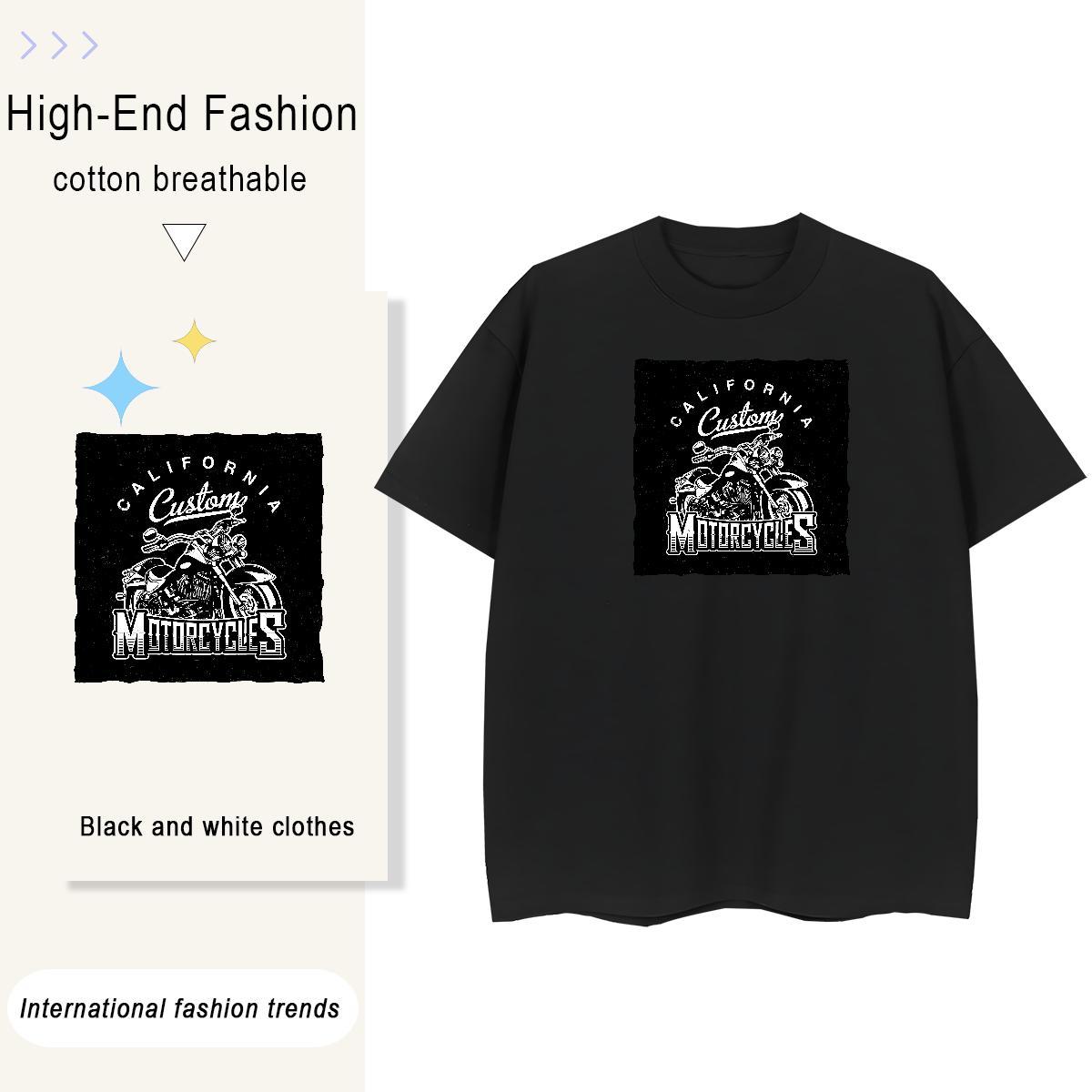 New Woman T Shirts 230g Pure Cotton Short Sleeve O-Neck Casual Beach Motorcycle Lady T shirt Unisex Black White Tee Shirt