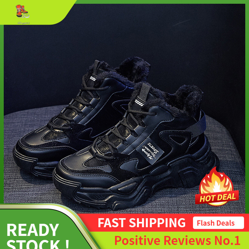 Ddmysports Plush High Top Dad For Women Winter New Korean Version Warm Sports Student Ins Cotton Shoes K OUTDOOR