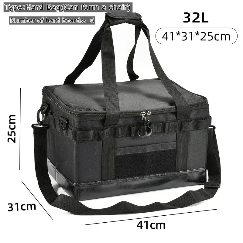 47L 32 Large Capacity Camping Storage Bag Portable Luggage Organizer Versatile for Outdoor Picnic Barbecue Cooking with Handle 240828
