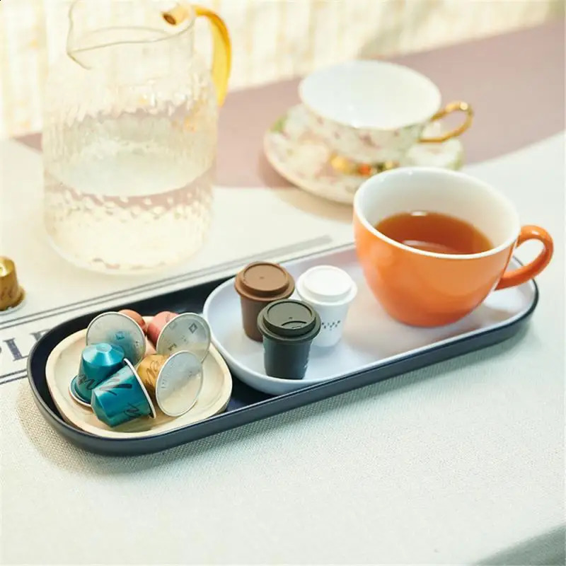 3Pcs Tray Rectangular White Bread Cake Tray Serve Tray Tea Tray Kindergarten Plastic Melamine Water Cup Tray 240829