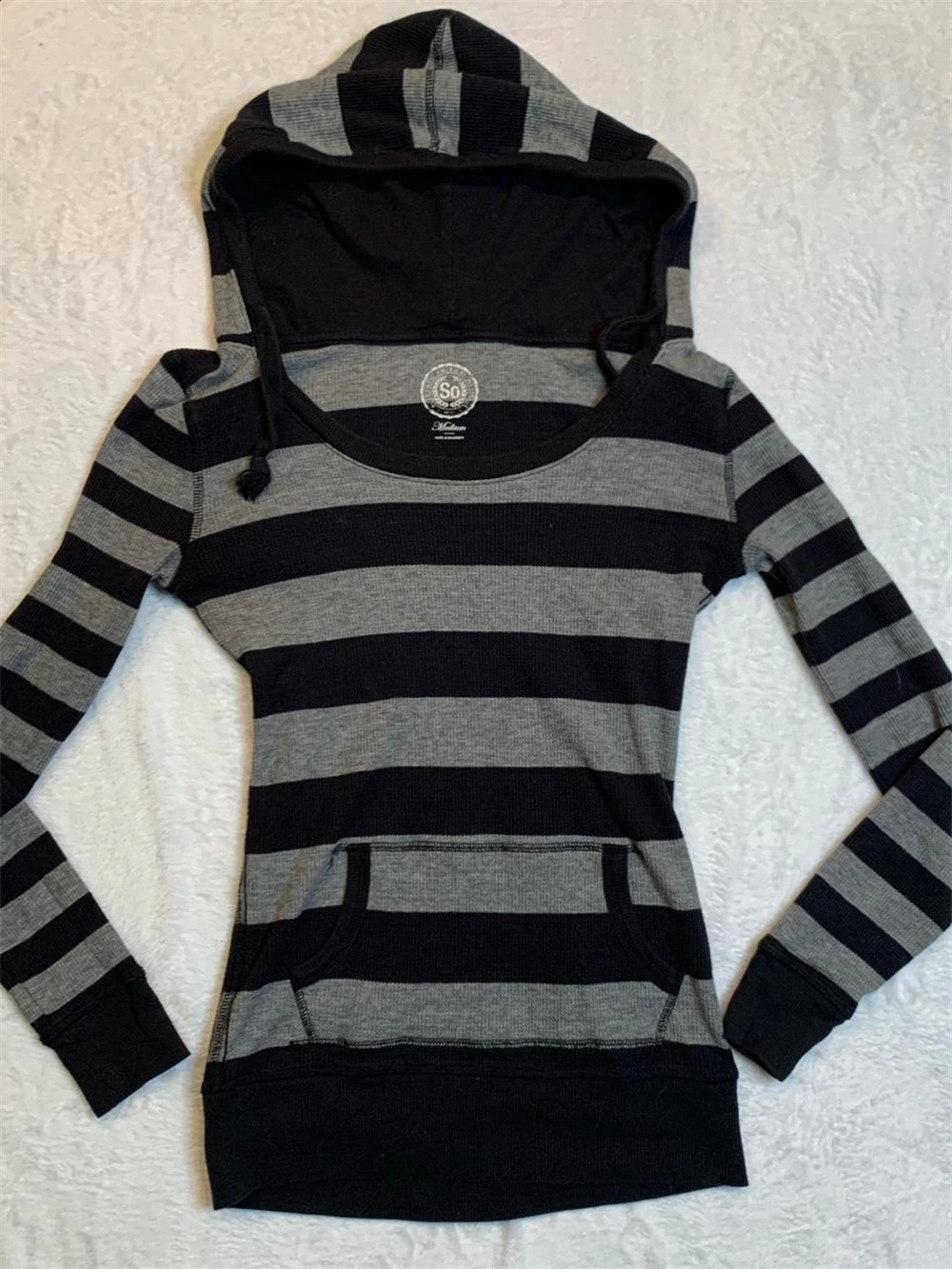 Autumn Y2k Fairy Grunge Pullover Hoodie Stripe Printed Womens Sportswear Fairycore Aesthetic Harajuku Top 240827