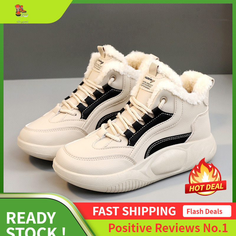 Ddmysports Q Winter New Instagram Korean Igh Top Plush Casual Female Students Increase Eight And Keep Warm Cotton Shoes Sports OUTDOOR