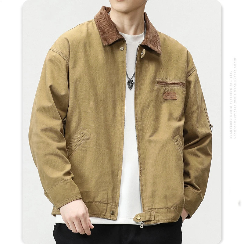 Spring and autumn trend mens fashion circle loose work jacket highend American style 240829