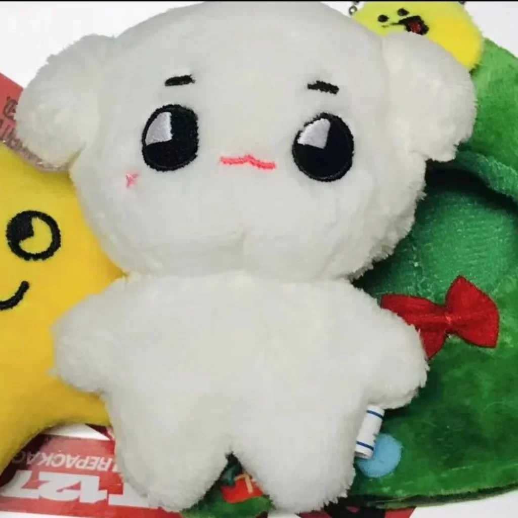 Kpop Idol Tyongya Plush Doll Stuffed White Puppy Key ChainsXJ240828