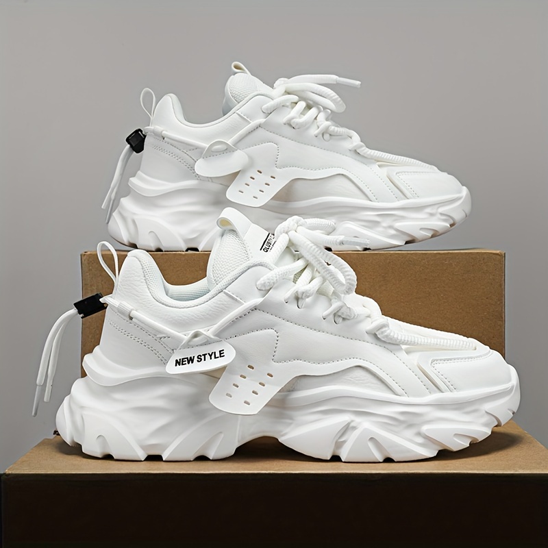 Vintage Lace Up Chunky Sneakers for Men - Comfy and Non-Slip for Outdoor Activities