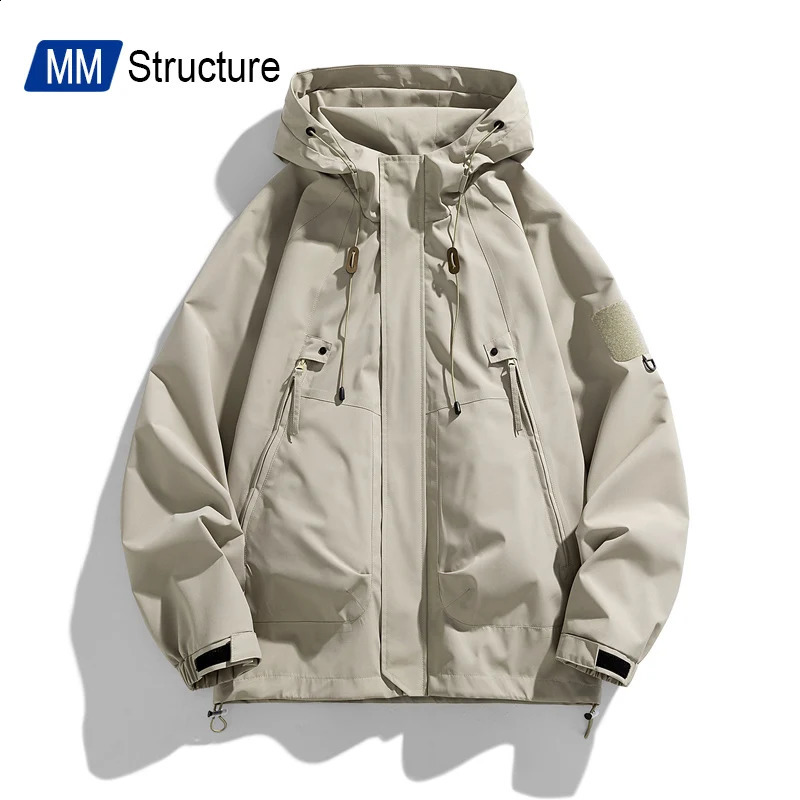 Neutral Outdoor Hooded Wind-Proof Waterproof Jacket High Quality Casual Student Loose Streetwear Windbreaker Men Clothing Spring 240828