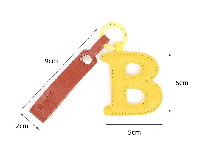 Creative Leather English Letter Keychain Bag Hanging Ornaments Pendant Charms Decorations for Bag Phone Bag Accessories Gift 250214