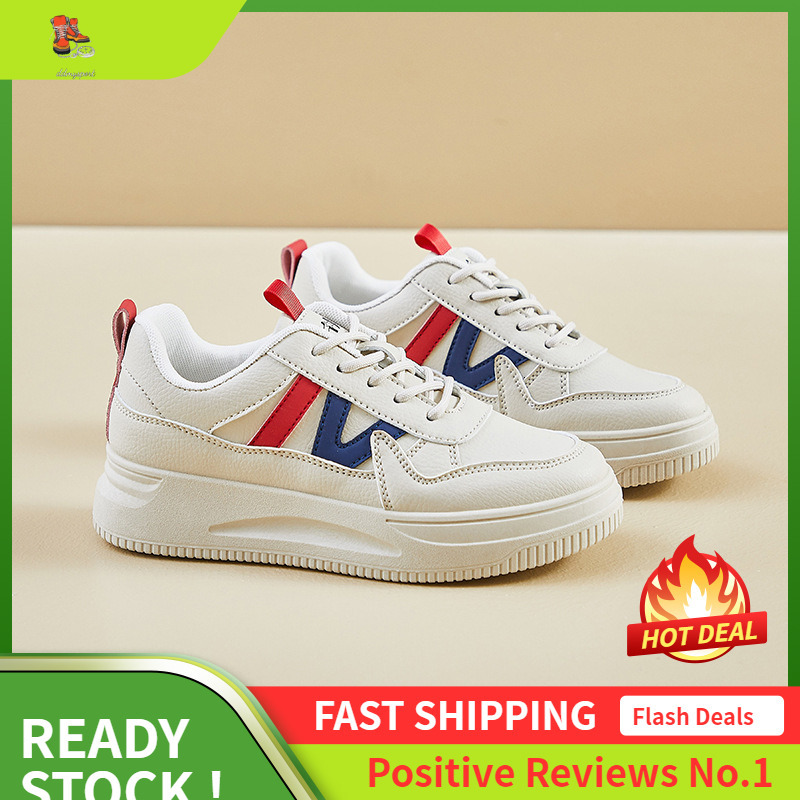 Ddmysports Autumn White New Korean Version Ins Female Student Height Increasing Thick Soled Sports Board Casual Shoes WS OUTDOOR