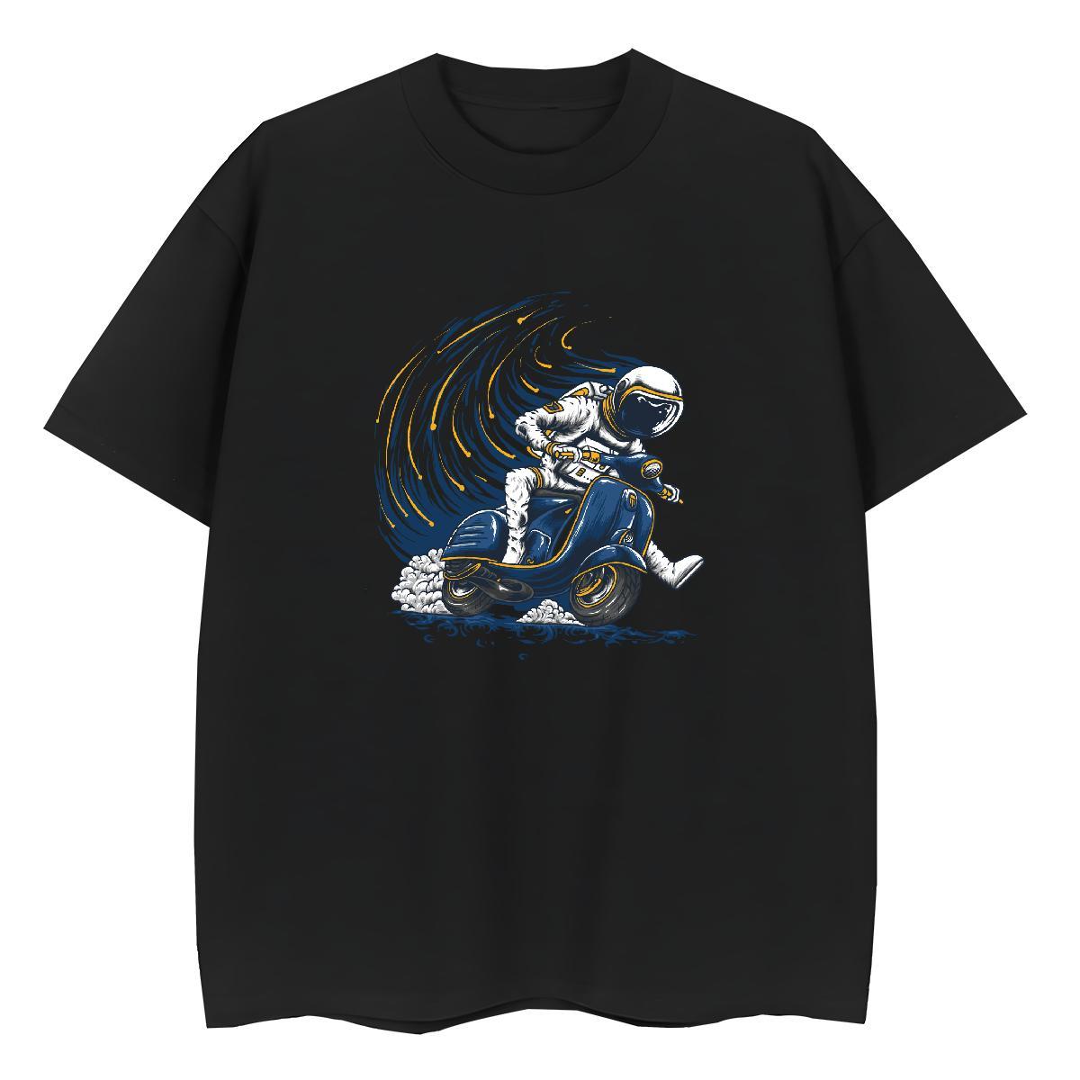Lady Woman Tshirt 100% Cotton 230g cosmonaut Daily Outfit T-Shirts Crew Neck DIY Logo Tops