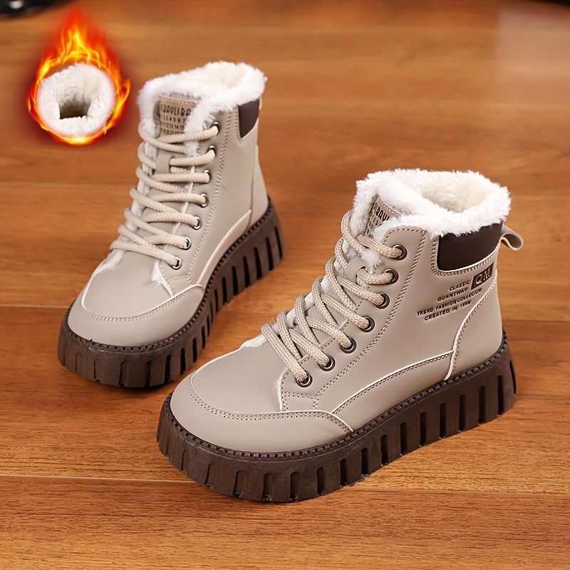 Women's Winter Snow Boots with Plush Inner Lining and Thick Soles for Comfort and Versatility