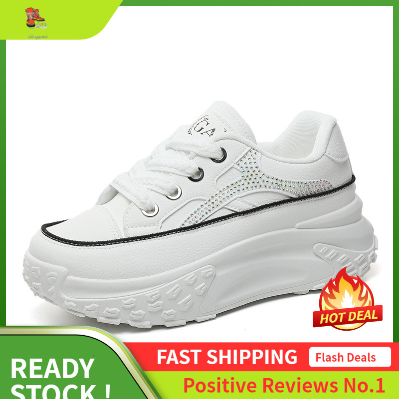 Ddmysports Q New White Women S Shoes Versatile Summer Breathable Height Increasing Thick Sole Fashion Casual OUTDOOR