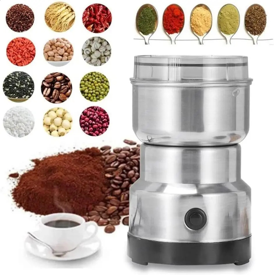 Electric grinder with four side blades kitchen grain nut bean spice grain grinder multifunctional household coffee grinder 240829
