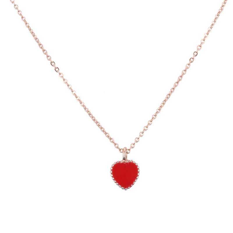 Newly arrived 925 sterling silver red heart necklace and pendant suitable for womens hot fashion sterling silver jewelry W240828