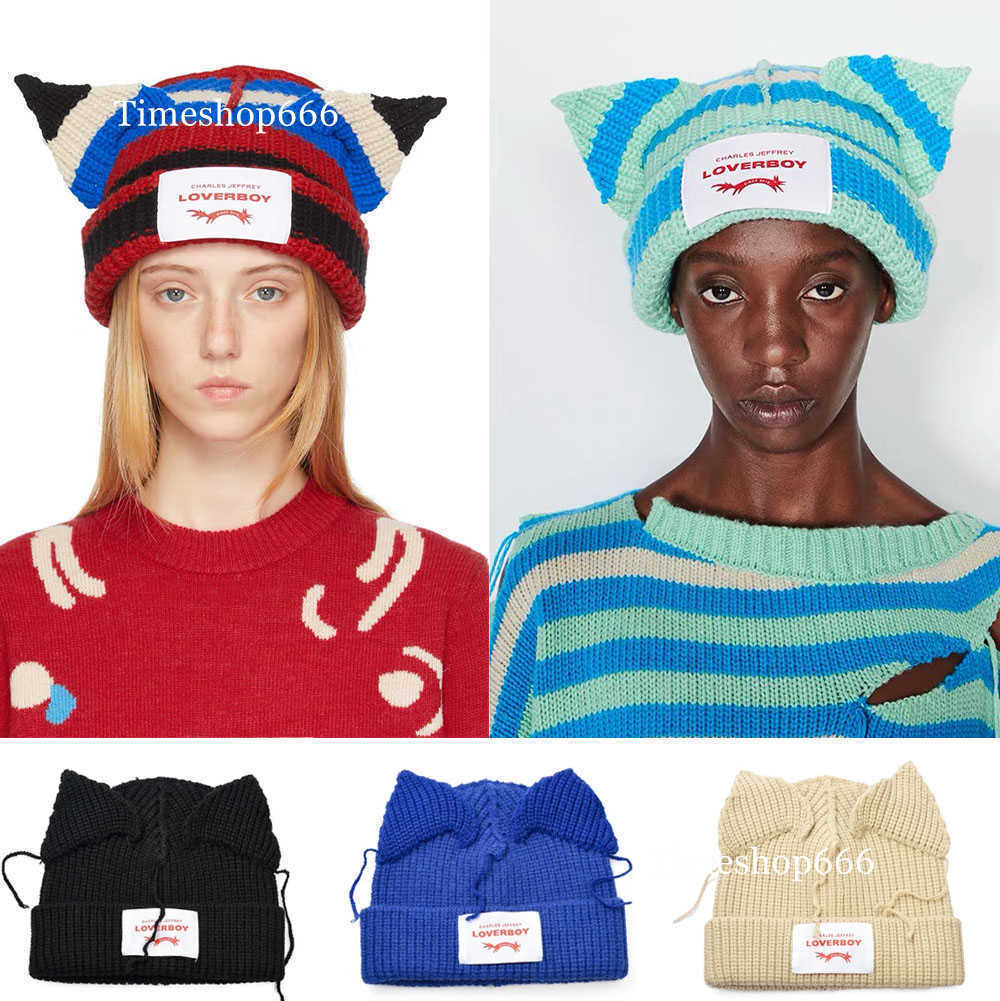 Beanie/Skull Caps Caps 2022 Winter Skullies Cute Crochet Knitted Costume Beanie Hats Photography Prop Party Women Loverboy Cap Y2212