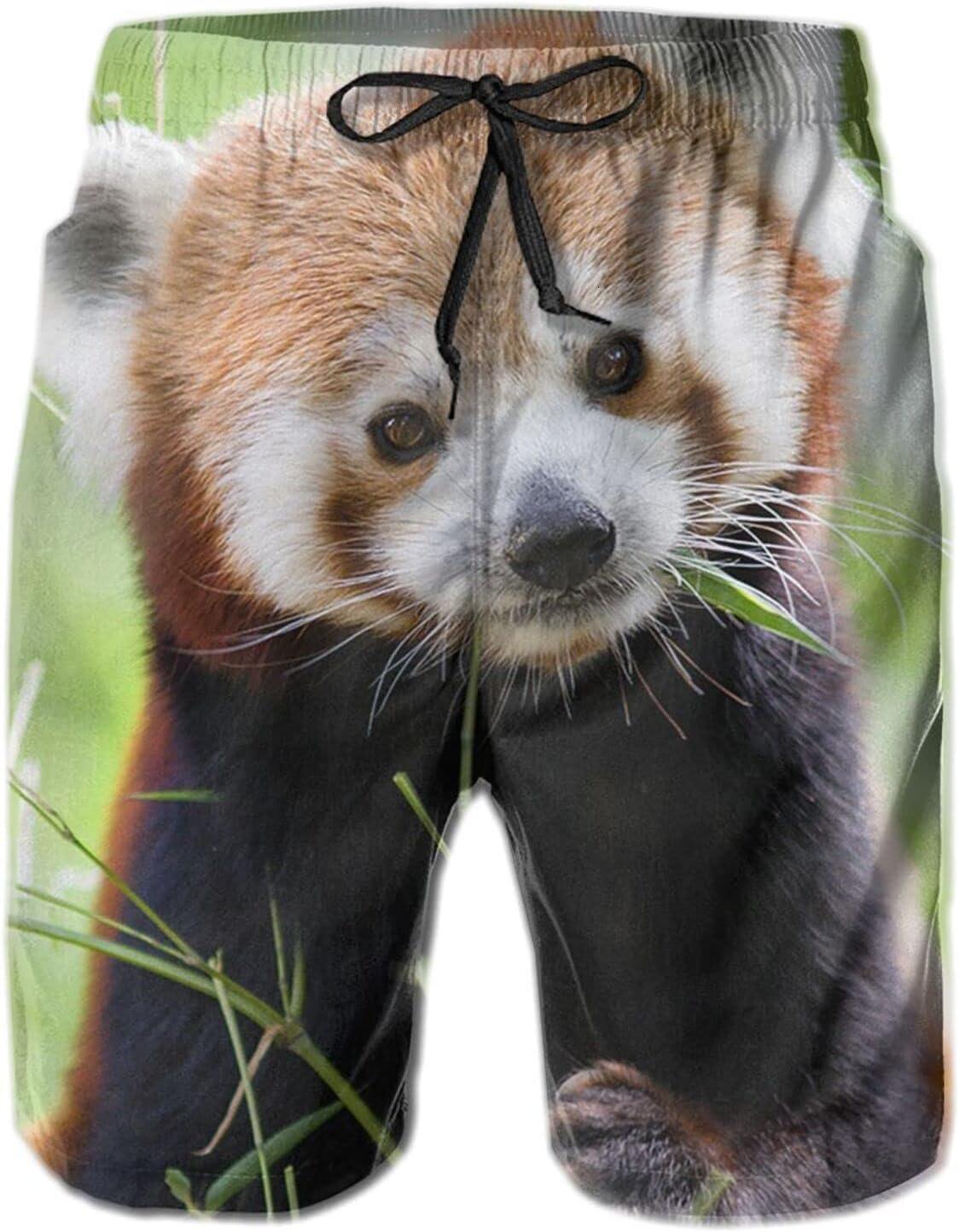 Mens Shorts 3D Printing Pattern Wild Red Panda Swim Trunks Quick Dry Beach Pants For Men Fashion Board Swimwear