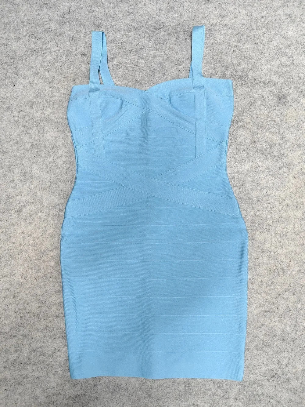 BEAUKEY Blue Spaghetti Strap Women Mini Bandage Dress Bodycon Sexy Above Knee Length Bodycon Party Club Dress XL Classic Vestido 240828