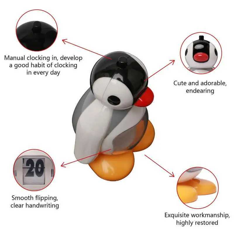 Cute retro penguin calendar decoration creative desktop doll decoration bedroom living room office home decoration W240828