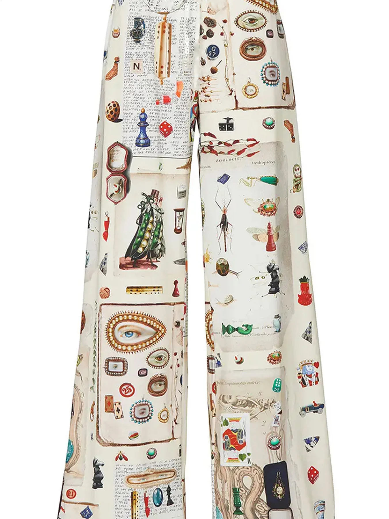 Printed wide leg pants Comfortable flat n elastic waistband easy to tilt pockets perfect for womens sp 240829