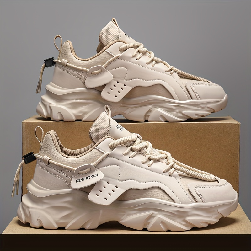 Vintage Lace Up Chunky Sneakers for Men - Comfy and Non-Slip for Outdoor Activities