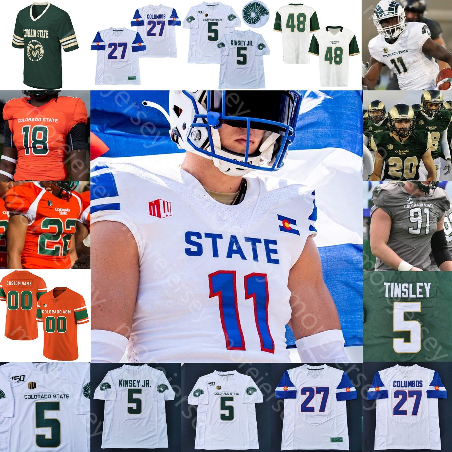 Colorado State Football Jersey NCAA College Brayden Fowler-Nicolosi Tory Horton Justin Marshall Mohamed Kamara Trey McBride Avery Morrow Johnson Women Youth