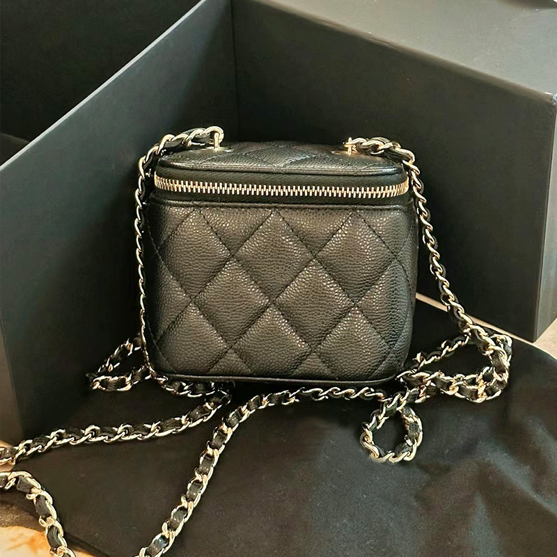 Women Crossbody Bags Shoulder Handbags Designer Luxury Mini Portable Box Cosmetic Lipstick Bag Burgundy Fashion Small Purses Golden Ball Chain 11cm