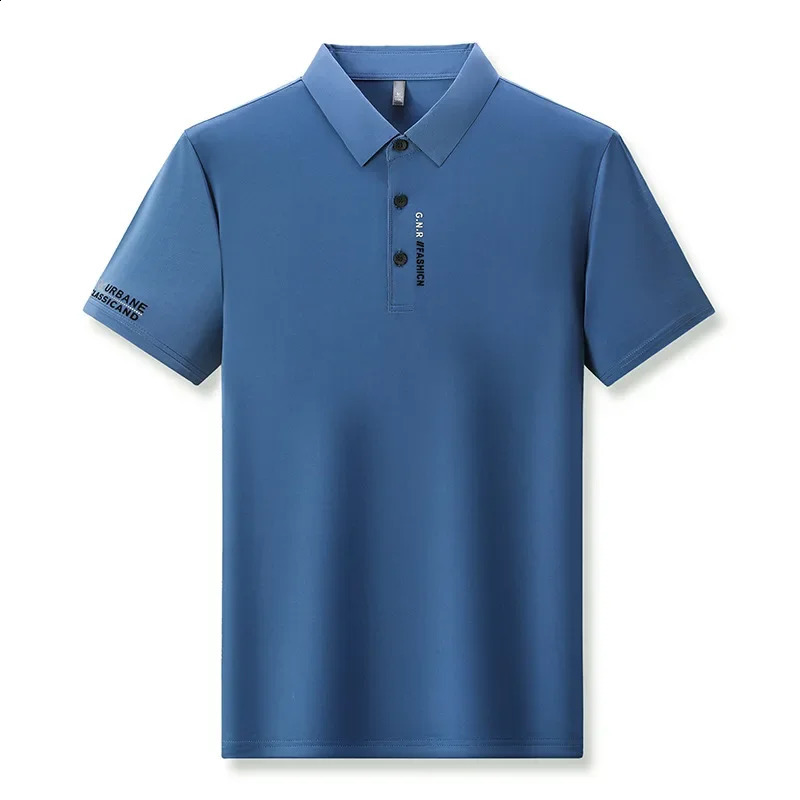 Mens Business Casual Polo Shirt Fashion Trend Simple Collar Body Suitable for Breathable Top 240828