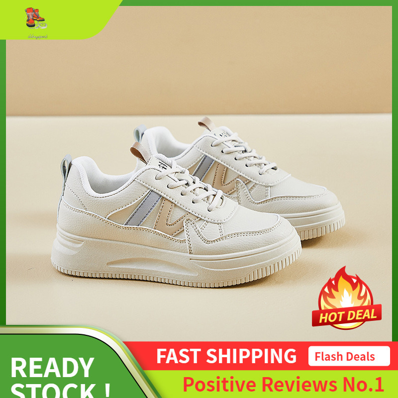 Ddmysports Autumn White New Korean Version Ins Female Student Height Increasing Thick Soled Sports Board Casual Shoes WS OUTDOOR