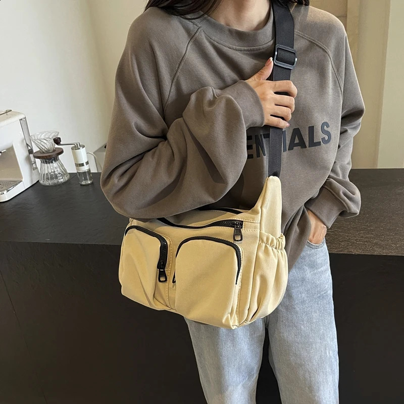 Womens Fashion Handbag Large Capacity Canvas Fully Matched Messenger Bag Adjustable Shoulder Strap Travel Shopping 240828