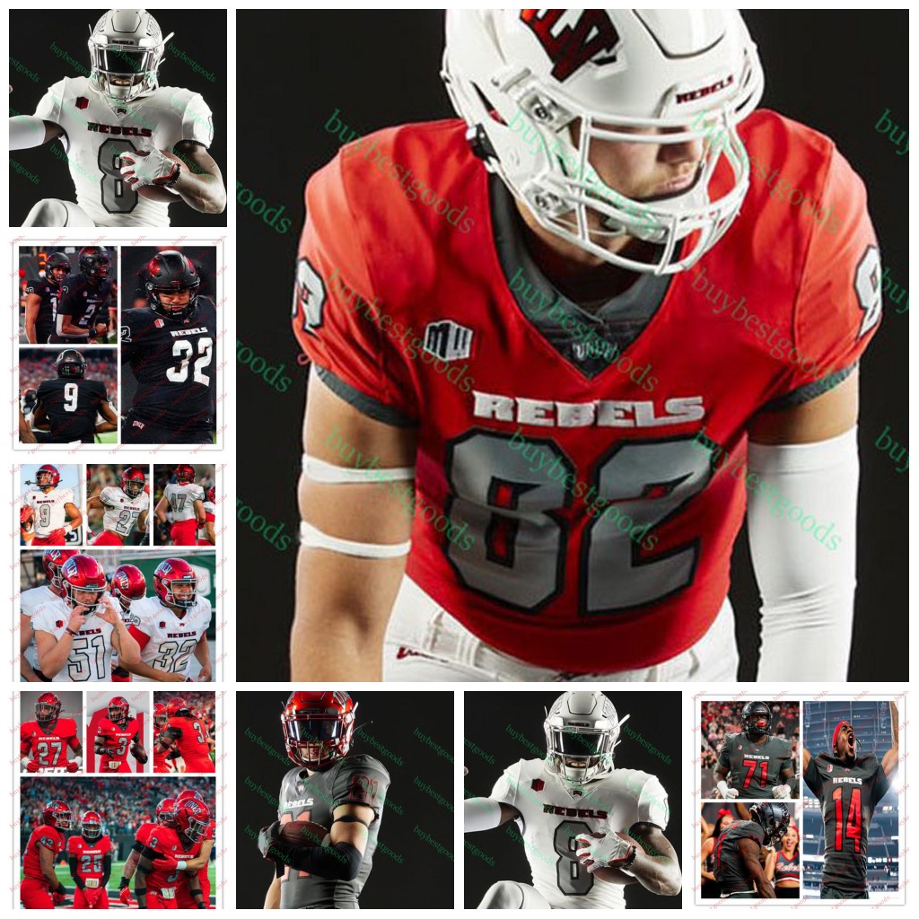 Custom Jacob De Jesus Lucas Lenhoff UNLV Rebels Football Jersey 6 Hajj-Malik Williams 79 Austin Boyd 50 Jalen Dixon 35 Anthony Costanzo Jersey