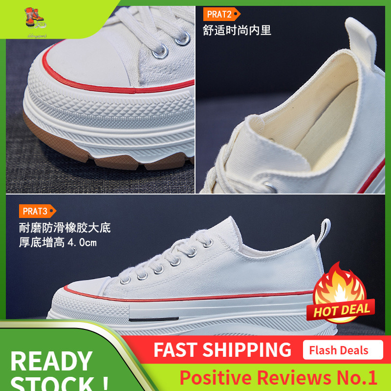 Ddmysports Instagram Trendy Korean Canvas Women S Summer New Breathable Student Board Shoes Thick Sole Elevated Casual MX OUTDOOR