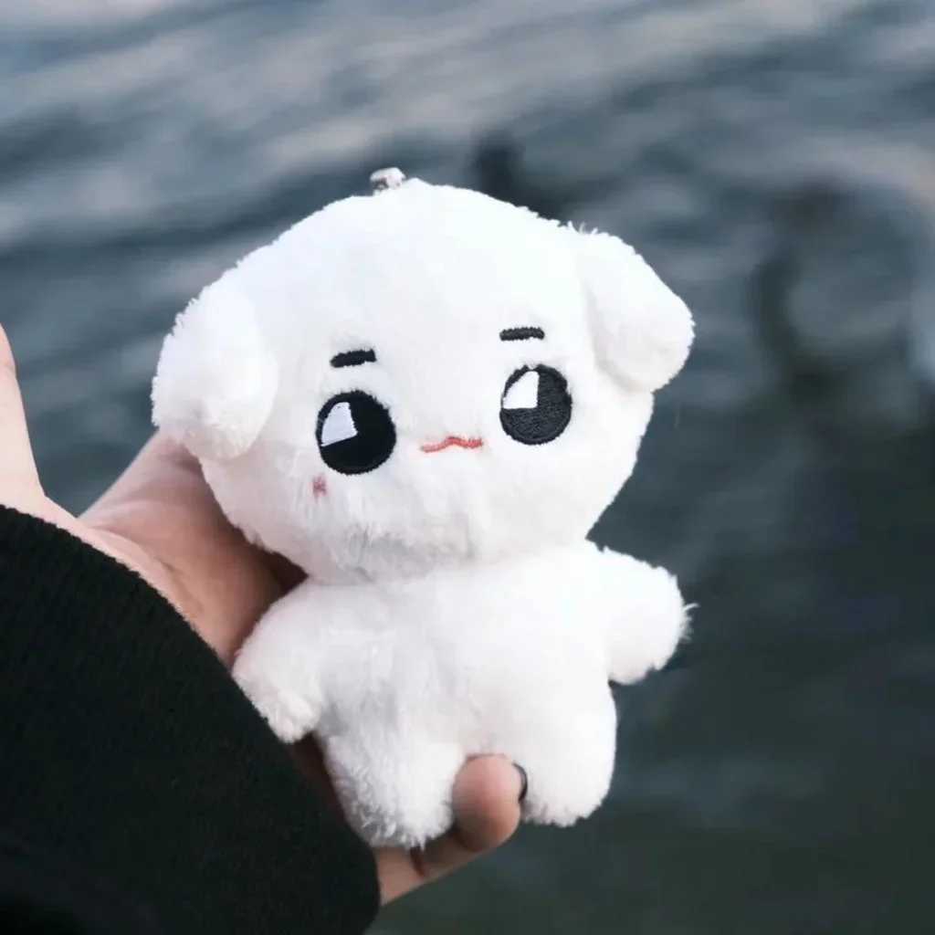 Kpop Idol Tyongya Plush Doll Stuffed White Puppy Key ChainsXJ240828