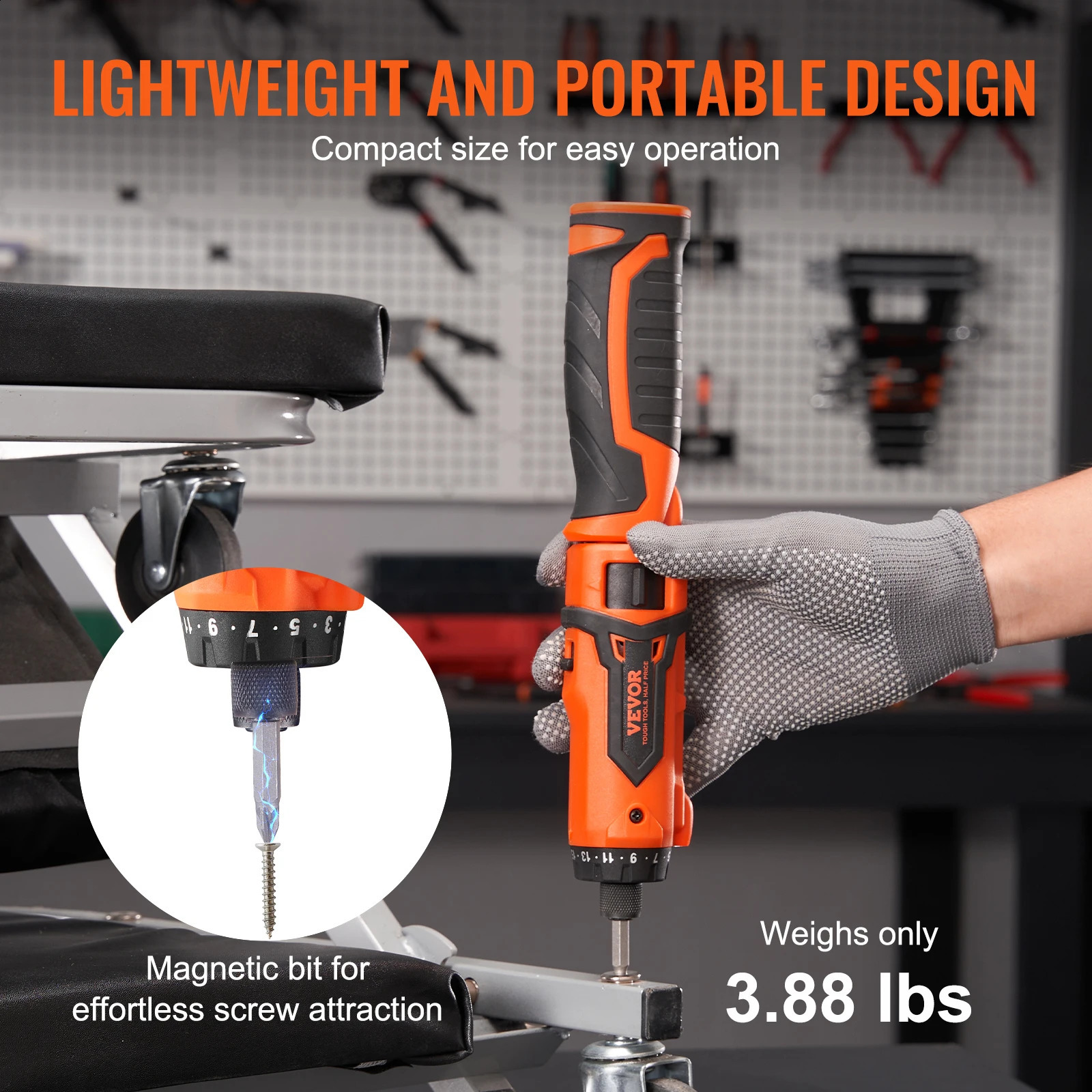VEVOR cordless screwdriver 8V 7Nm electric charging kit with 82 accessory kits and cable LED light 240828