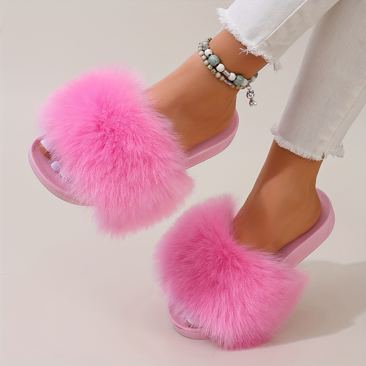 Cozy Faux Leather Womens Slippers - Soft, Breathable, Anti-Slip, Summer-Ready, Open-Toe, Flat, Slip-On Shoes with Rubber Insole and PU Sole - Stylish,