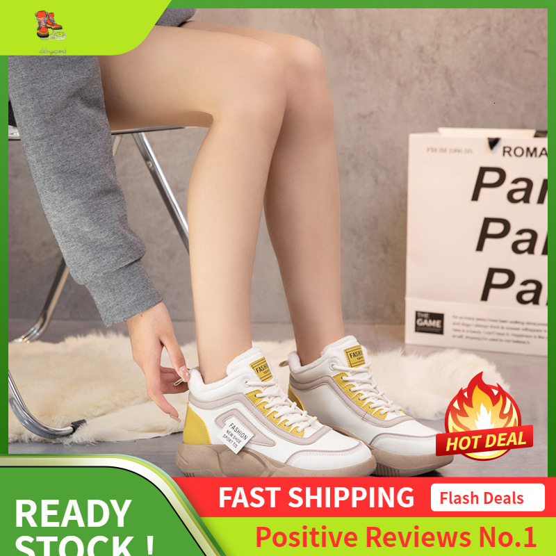 Ddmysports YB New Winter Thick Sole Elevated Igh Top Casual Instagram Board Cotton Shoes With Velvet OUTDOOR
