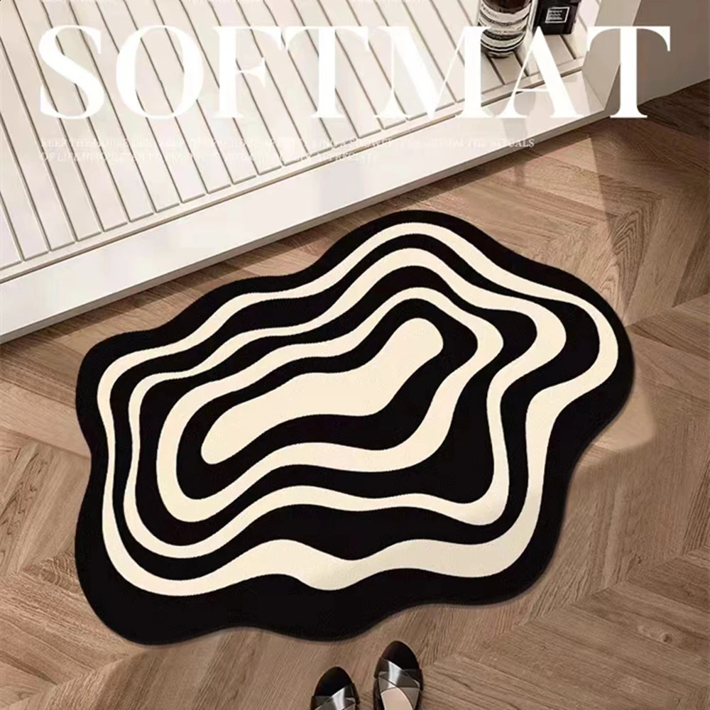 Super absorbent bathroom mat anti slip Diatom mud toilet quick drying floor household shower 240828