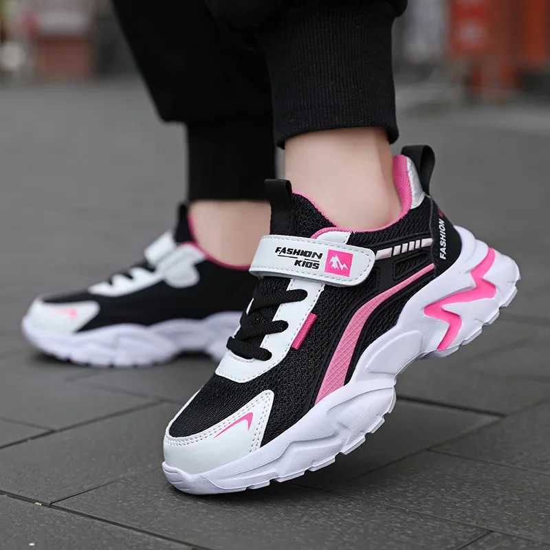 Childrens casual pink girls shoes outdoor comfortable running shoes sports shoes breathable student childrens boys sports walking shoes W250318