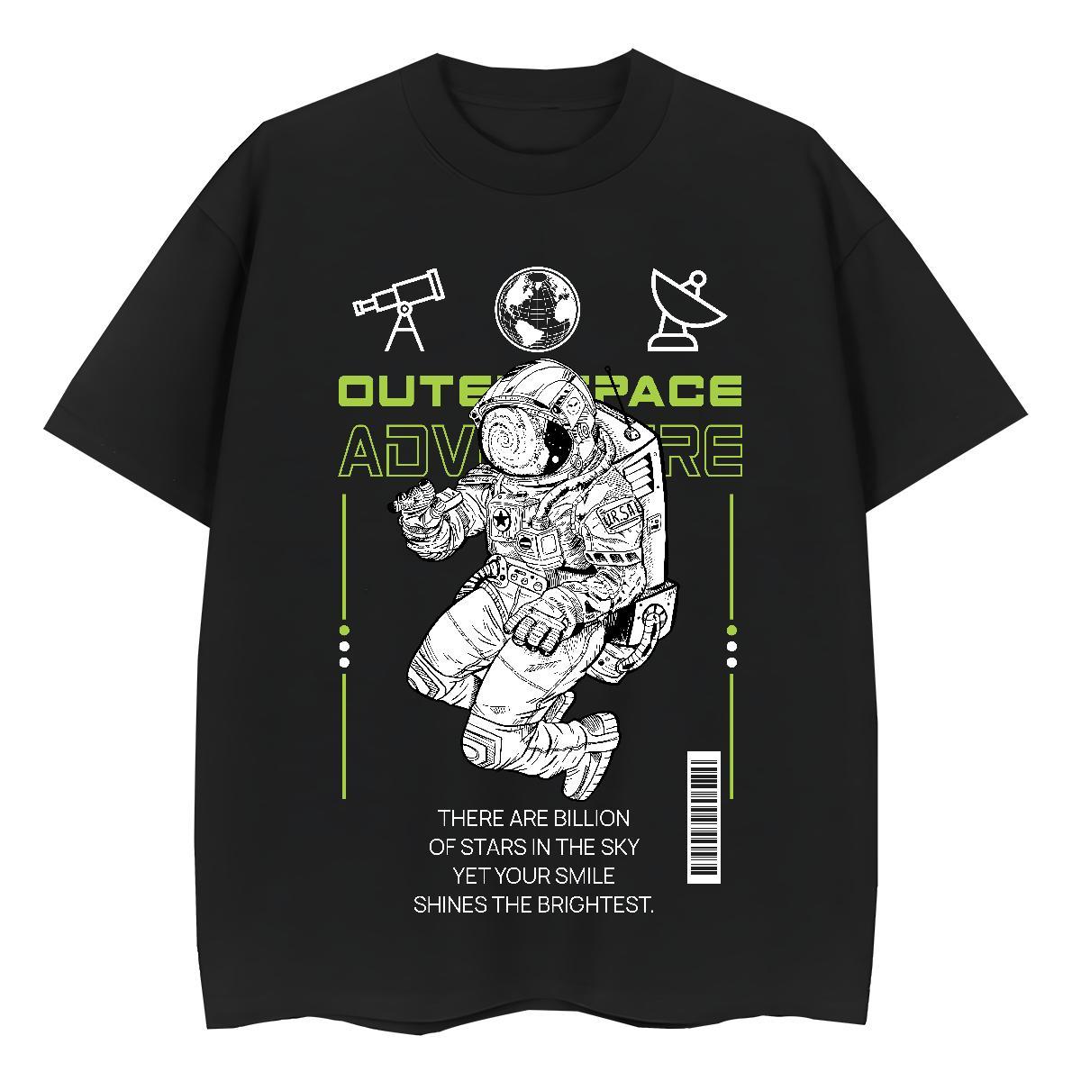 Comfortable Women Tees 100% Cotton 230g planet Hip Hop Street T-Shirts for Women Short Sleeve O-Neck Custom Cartoon Polos