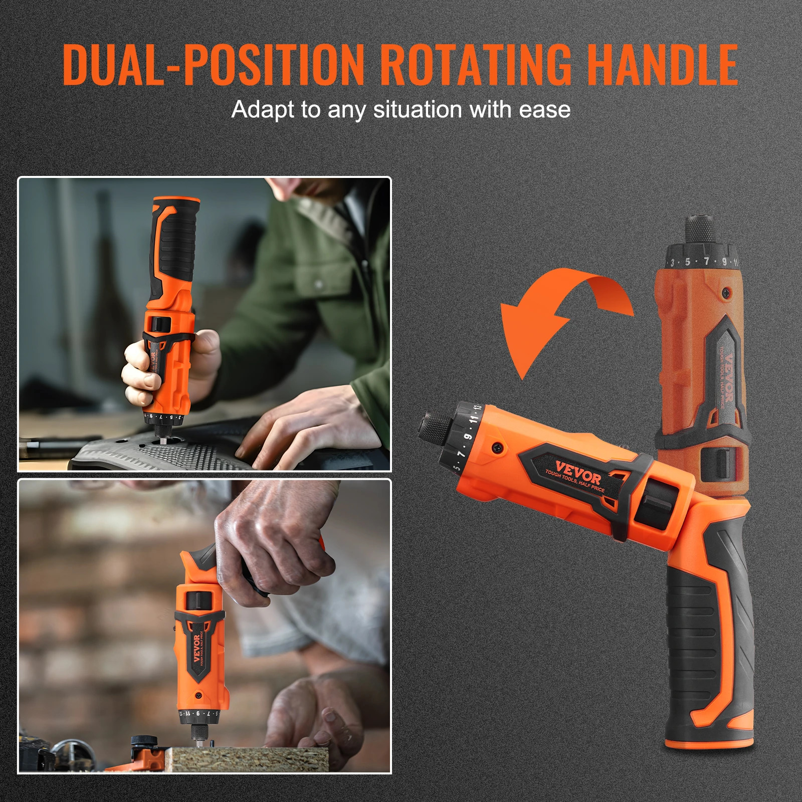 VEVOR cordless screwdriver 8V 7Nm electric charging kit with 82 accessory kits and cable LED light 240828