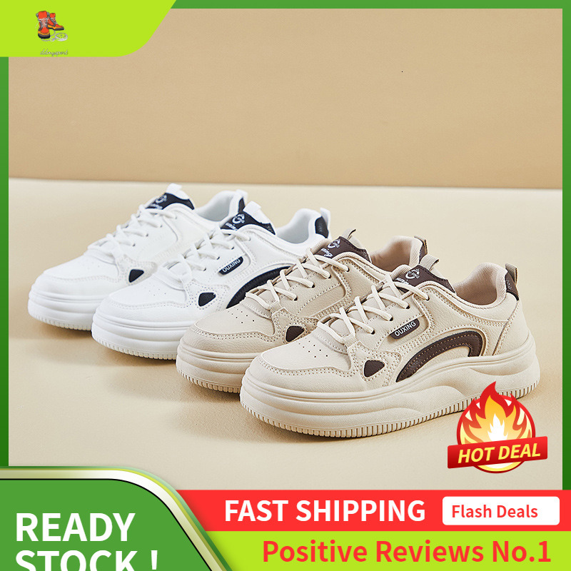 Ddmysports Autumn White New Korean Version Ins Female Student Height Increasing Thick Soled Sports Board Shoes Casual Street Photo S OUTDOOR