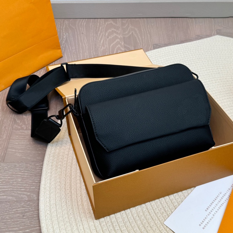 Designer Messenger bag Fastline Men Shoulder bag Luxury Brand Leather Purse Man Handbag Fashion Classic crossbody black wallet