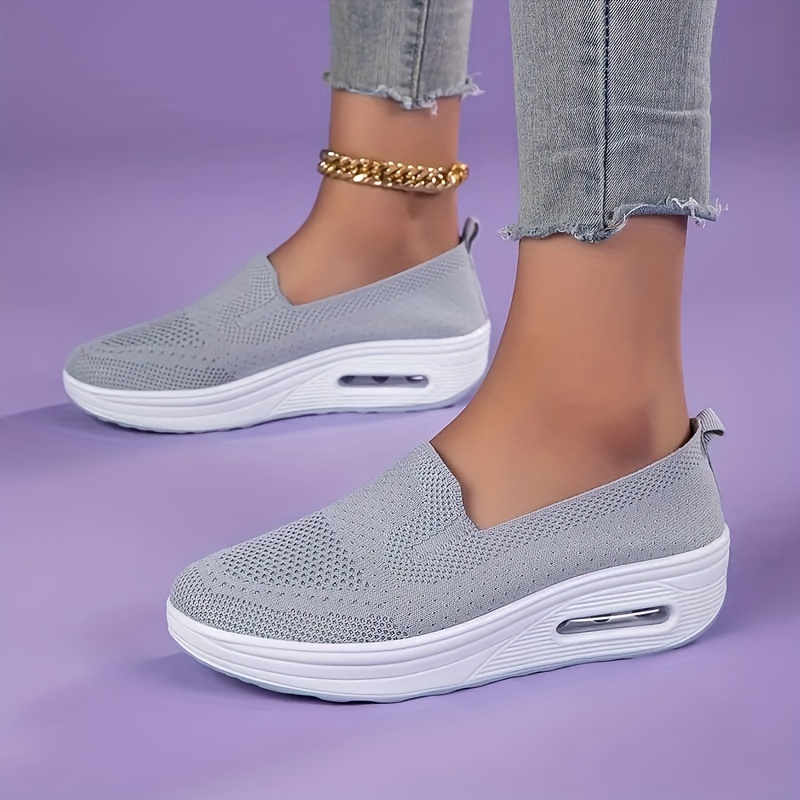Comfortable Womens Casual Thick Bottom Shoes - Breathable Air Cushioning for Stability and Support - Fabric Upper, TPU Sole, Spring Season Essential