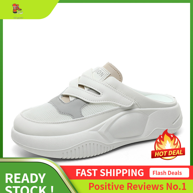 Ddmysports K Semi Drag Women S Summer Trendy Casual Breathable Thick Sole Height Increasing Mesh Student Board Shoes OUTDOOR