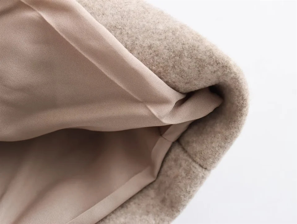 Autumn/Winter Mid length Over Knee Woolen Double Chest Soft Loose Versatile Jacket 240828
